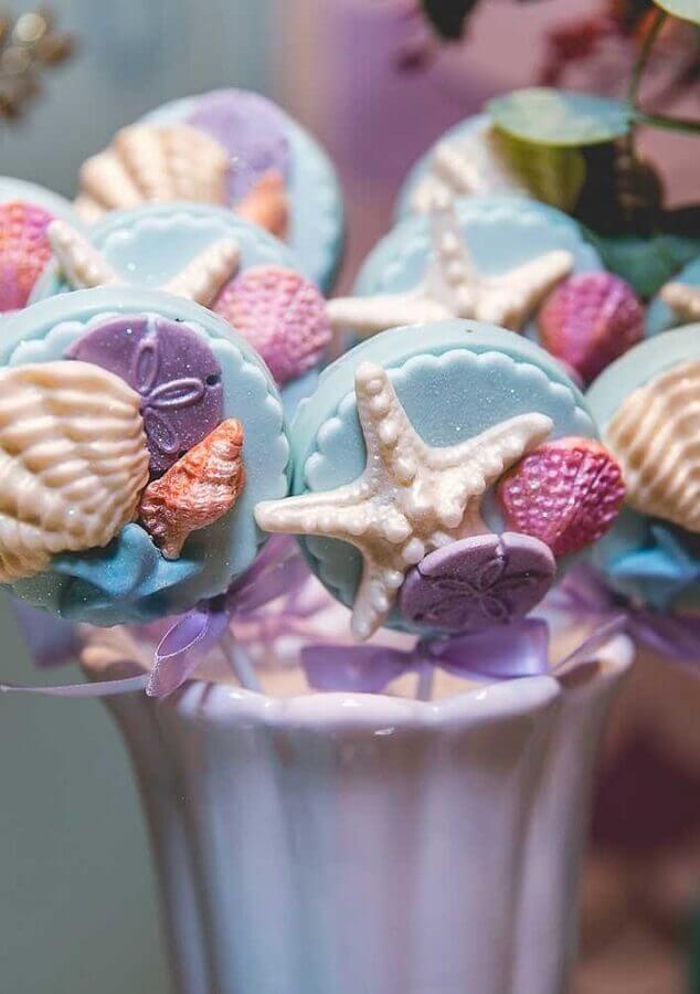custom chocolate lollipops for mermaid party Foto Webcomunica