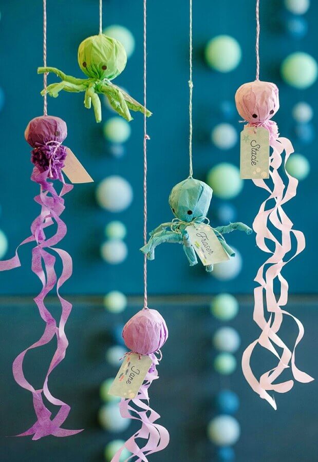 Paper octopuses for mermaid party Foto Pinterest