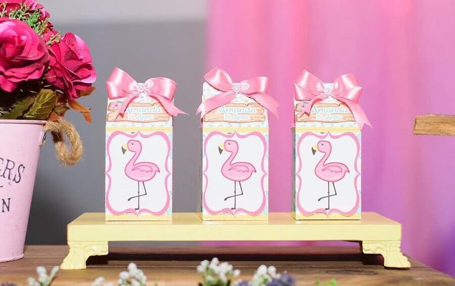 souvenir box for children's flamingo party Photo Arts Parties