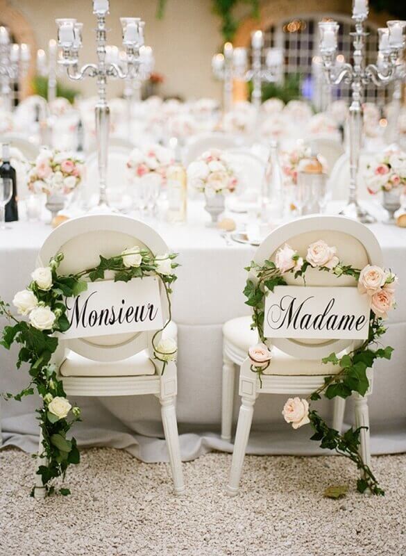 decorated wedding chairs