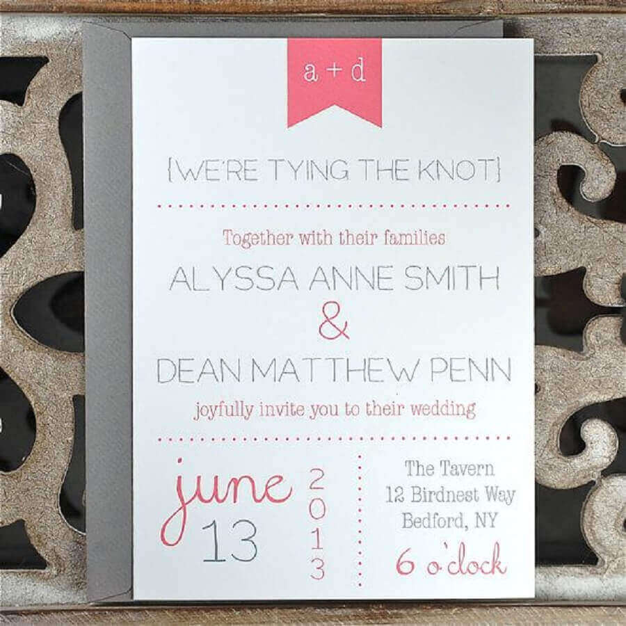 plain and simple wedding invitation 