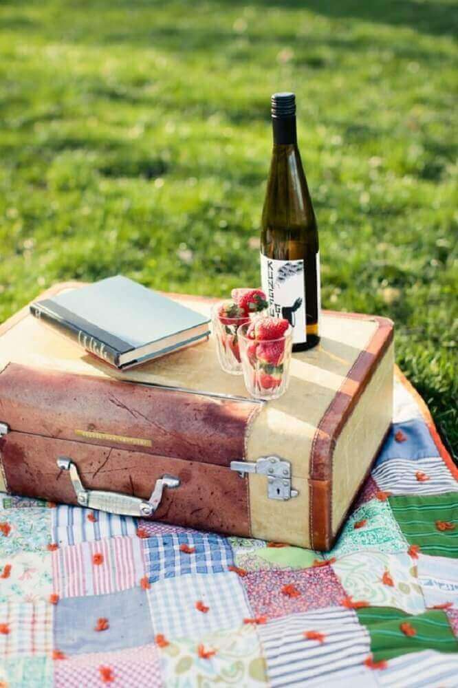 box party in the shape of a picnic case