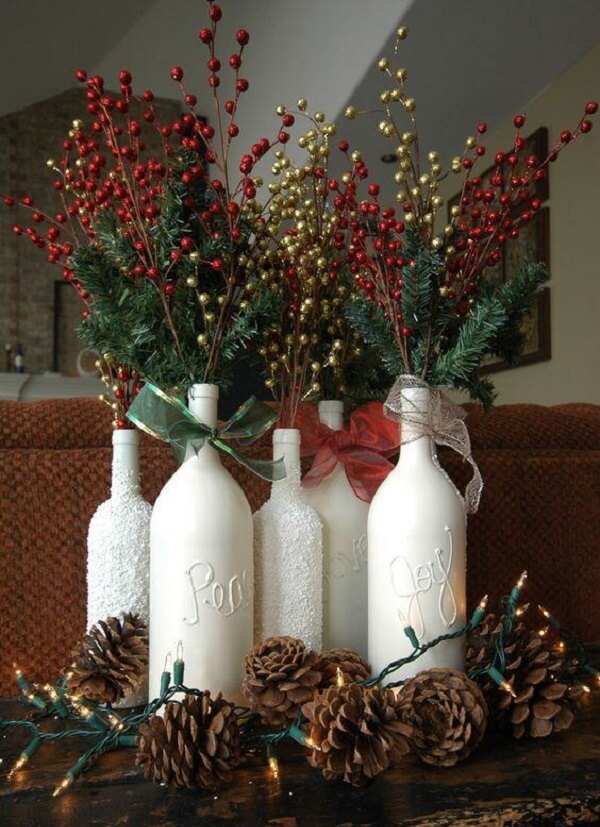 Reuse the bottles scattered around the house and form beautiful Christmas decorations