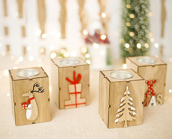 Decorative candles used as Christmas decorations