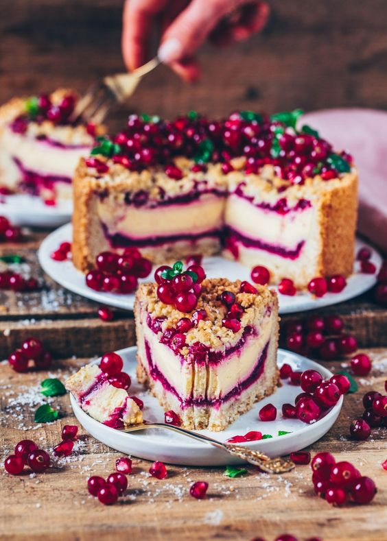 Cake stuffed with fruit for christmas dinner