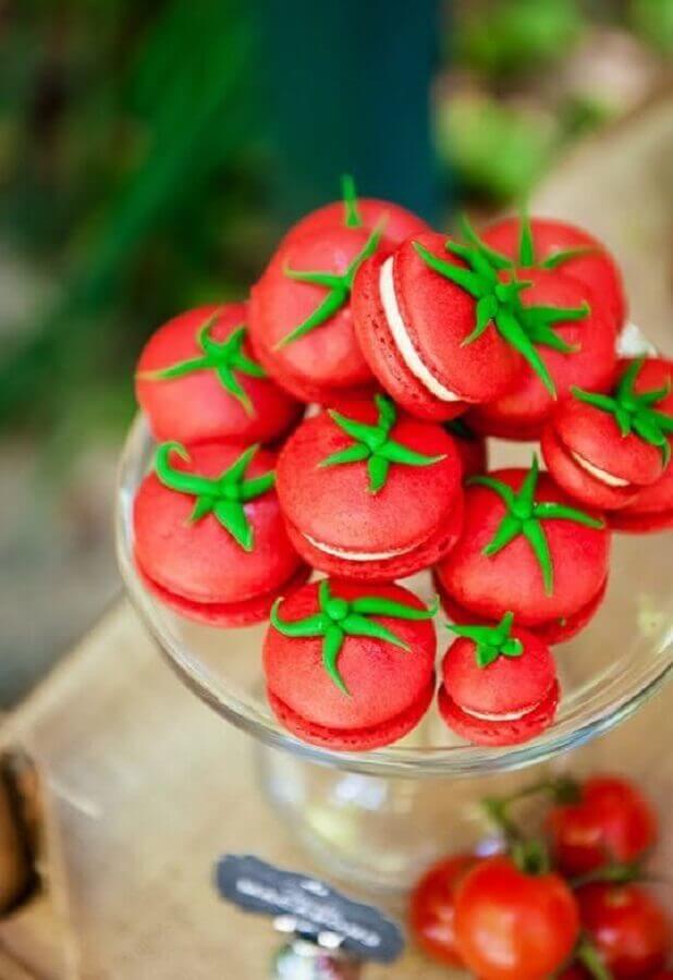 tomato shaped macaron for farmhouse party Photo SistaCafe
